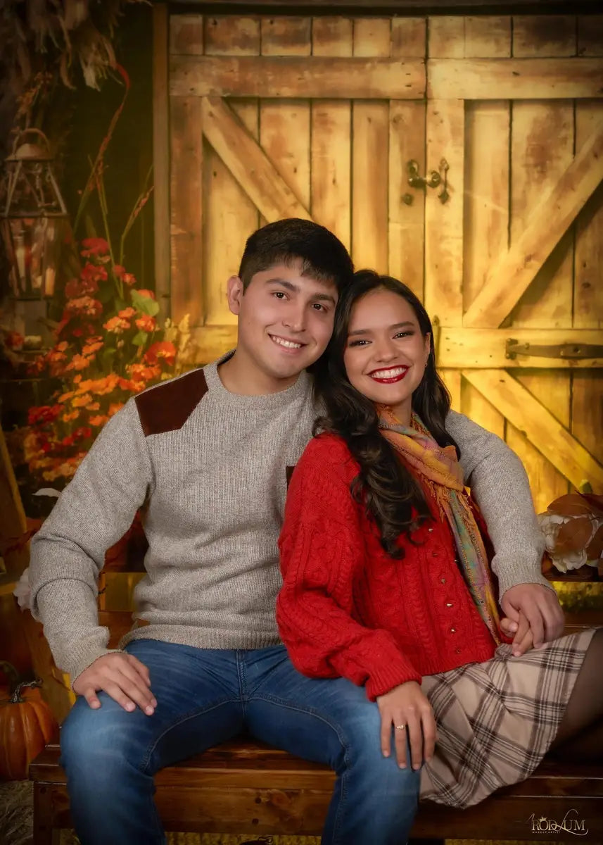 Kate Autumn Pumpkin Barn Backdrop Designed by Emetselch