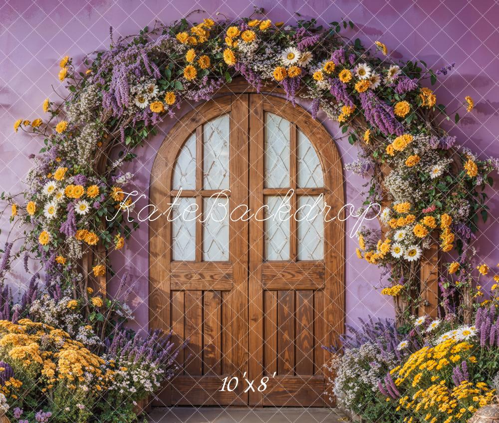 Arco de Flores de Primavera Puerta Morada Fondo Diseñado por Emetselch