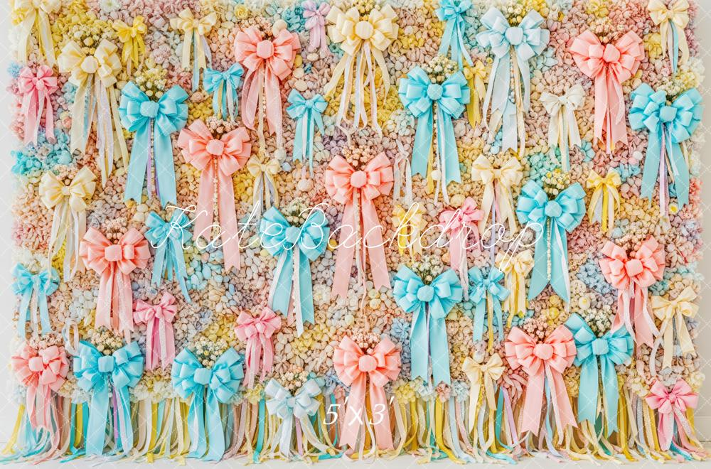 Kate Pastel Bow Ribbon Floral Wall Backdrop Designed by Patty Roberts