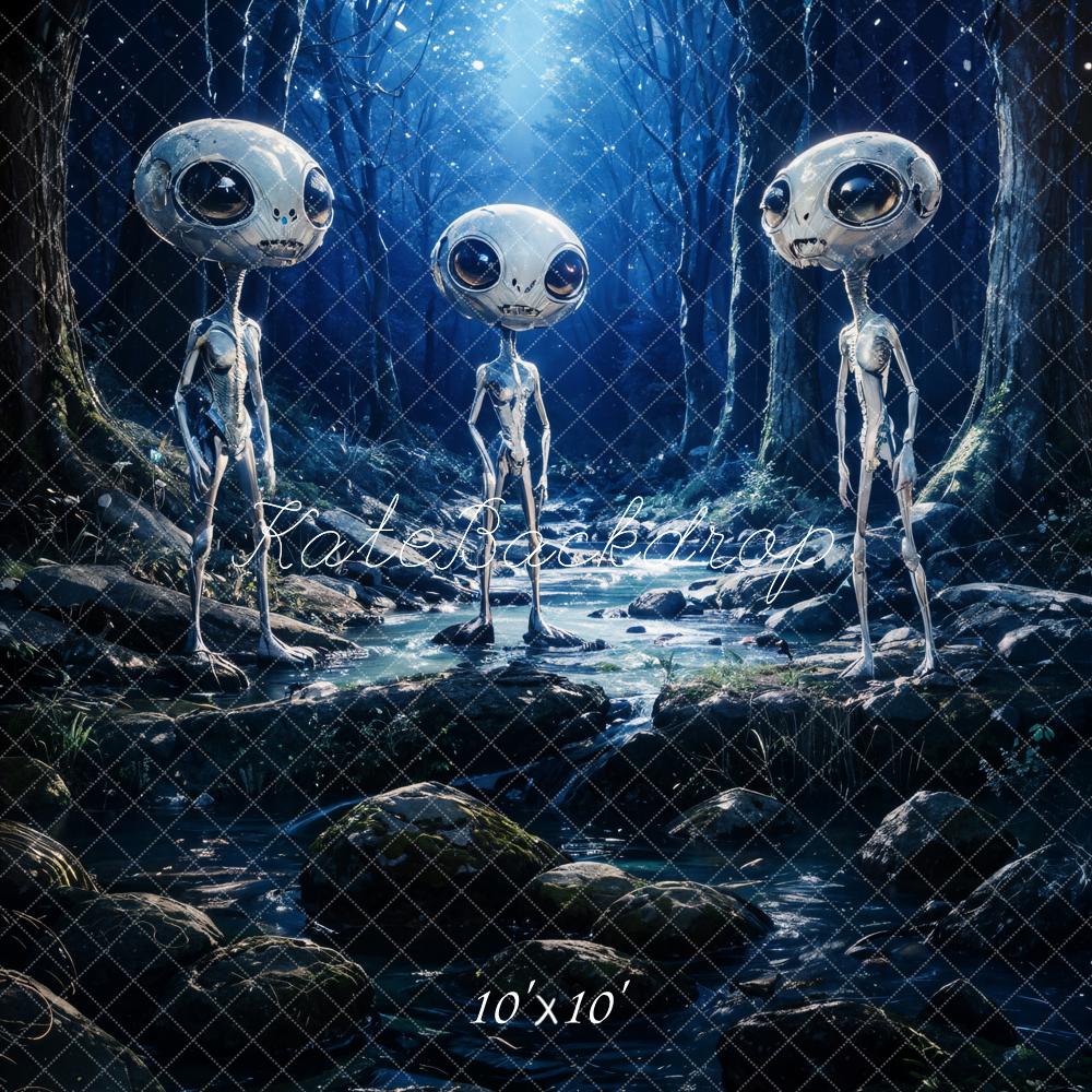 Fondo Nocturno de Bosque Alienígena Diseñado por Emetselch