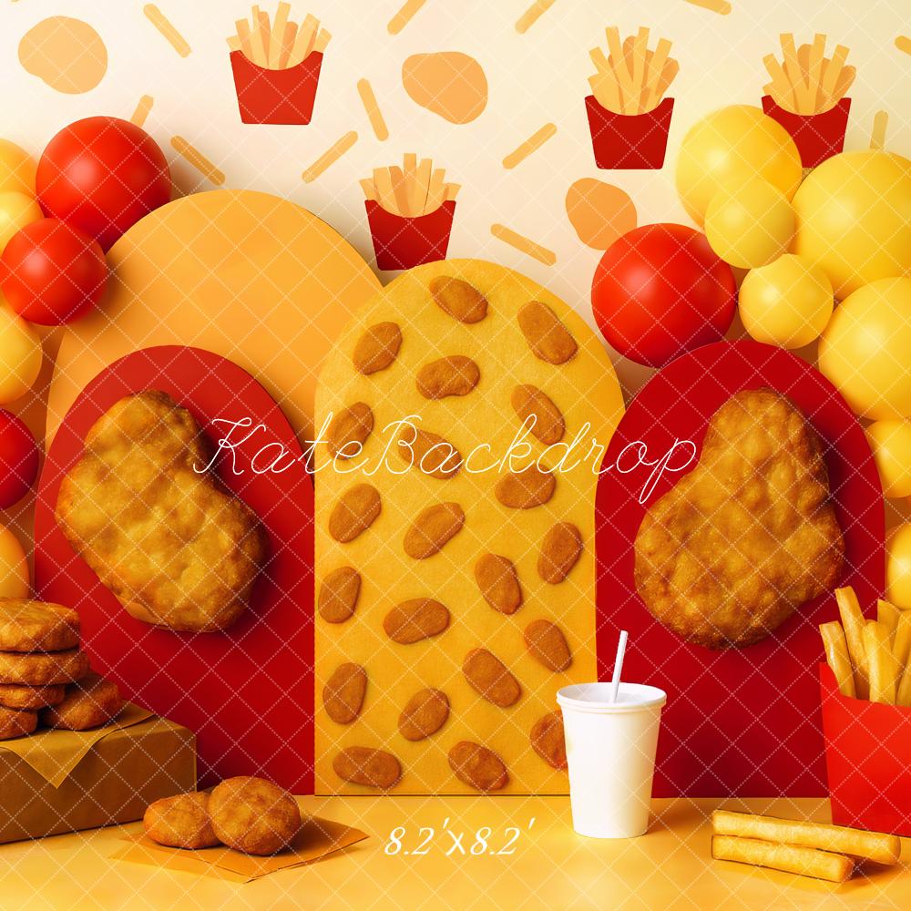 Kate Cake Smash Fast Food Fries Chicken Nugget Backdrop Designed by Mini MakeBelieve