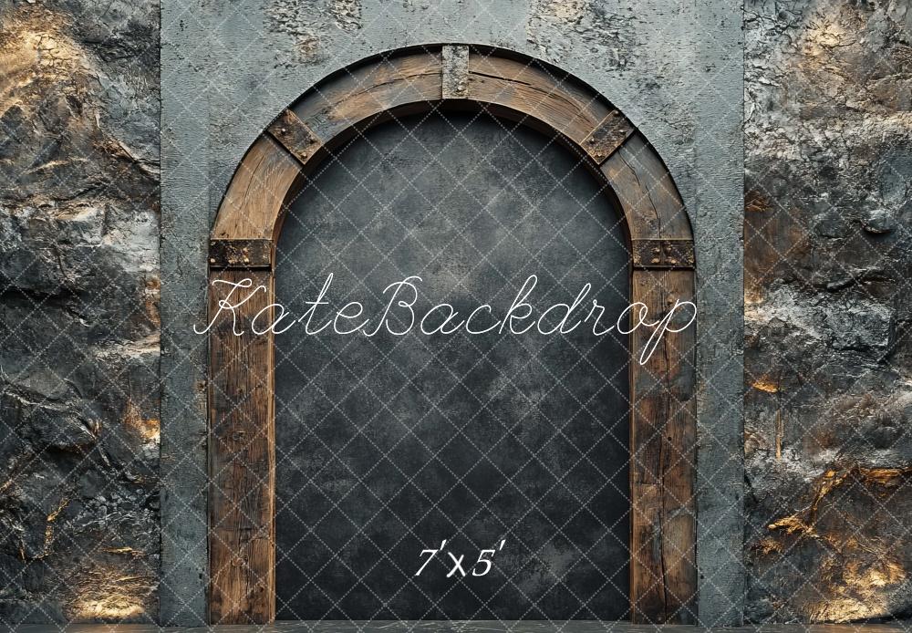 Rustic Stone Wood Arch Foto Achtergrond Designed by Mini MakeBelieve