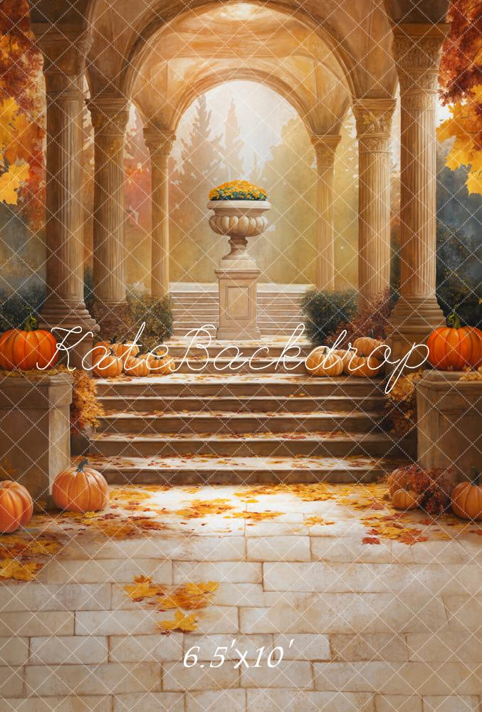 Fondo de Escaleras de Calabaza Retro Otoñal Diseñado por Emetselch