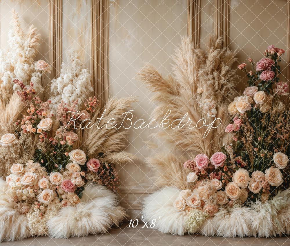 Boho Bloemen Pampas Grassen Foto Achtergrond Designed by Emetselch