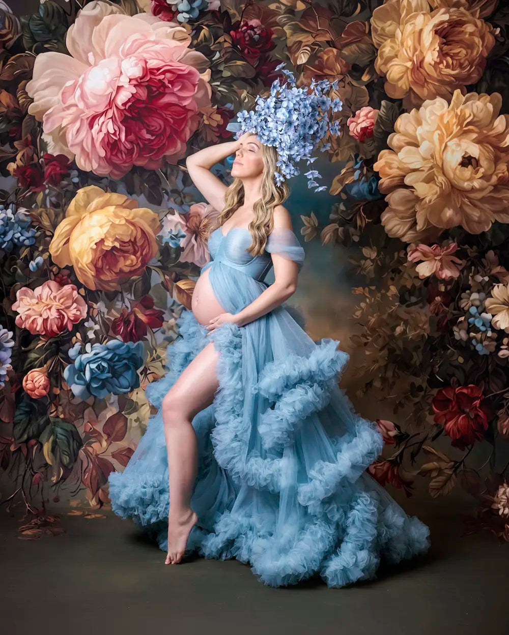 Kate Fine Art Floral Vintage Printed Backdrop Designed by GQ