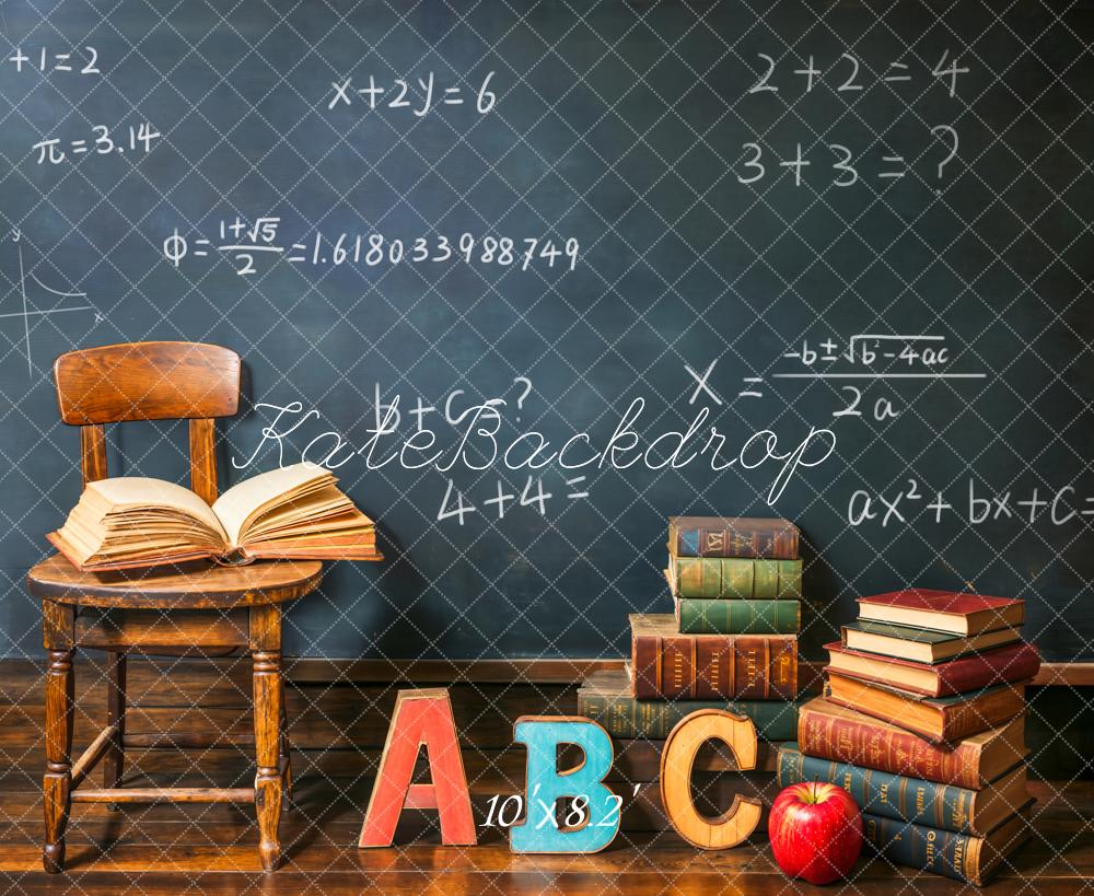 Kate Graduation School Chalkboard Classroom Books Backdrop Designed by Emetselch