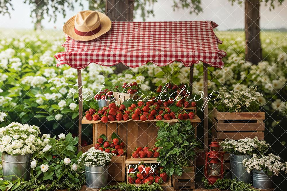 Stand de Fresas de Verano Flores Fondo diseñado por Emetselch