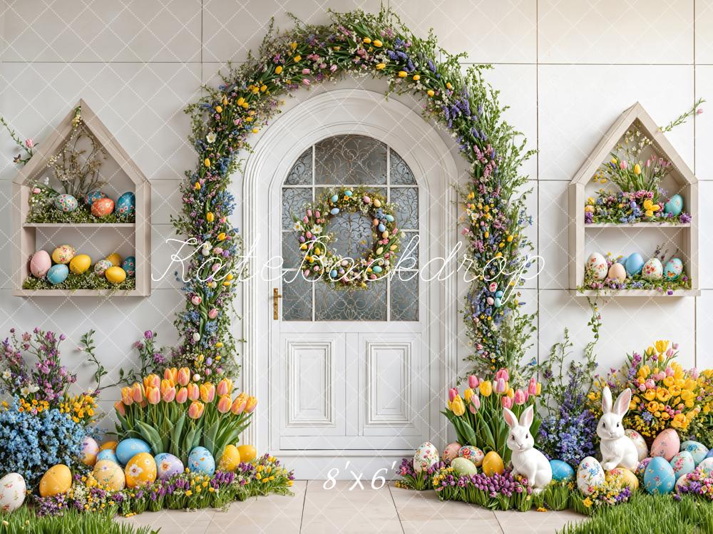 Fondo de Arco Floral de Conejo de Pascua diseñado por Emetselch
