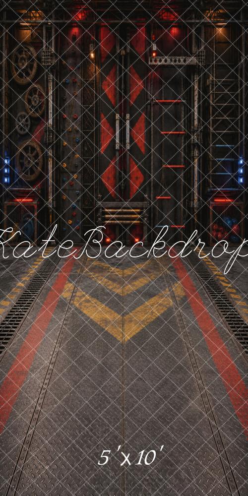 Kate Sweep Industrial Challenge Obstacle Course Warehouse Factory Printed Backdrop Designed by Vertigo Productions