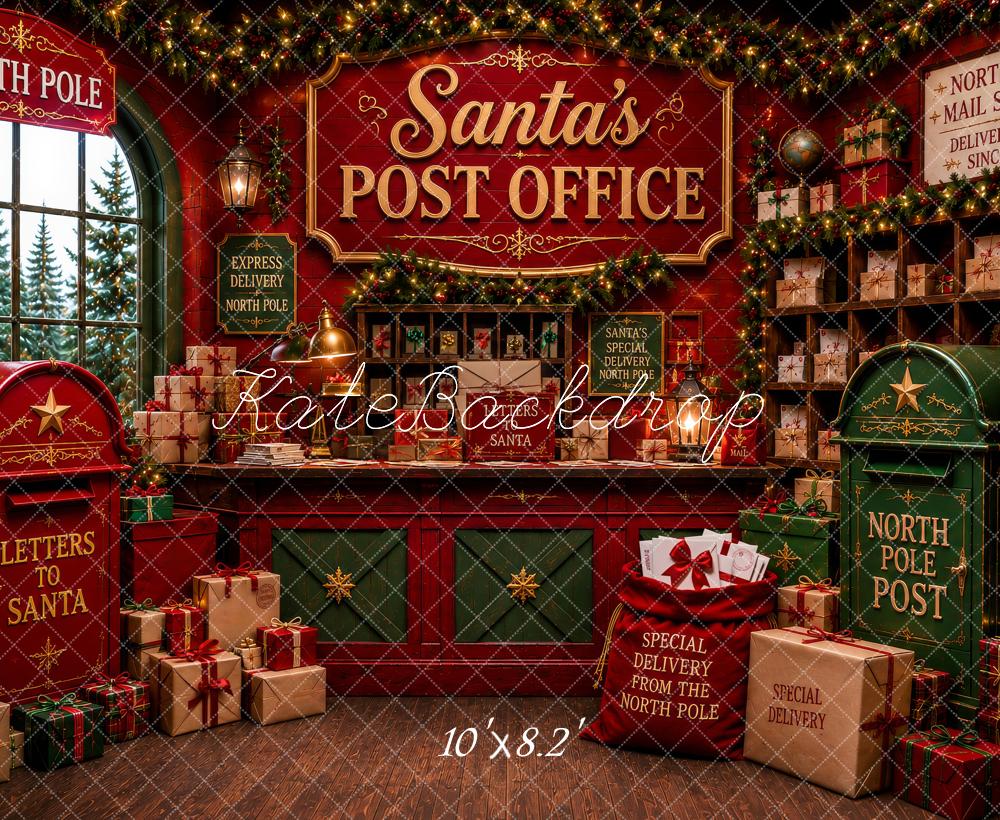 Kate Christmas Santa's Post Office North Pole Gifts Printed Backdrop Designed by Megan Leigh Photography