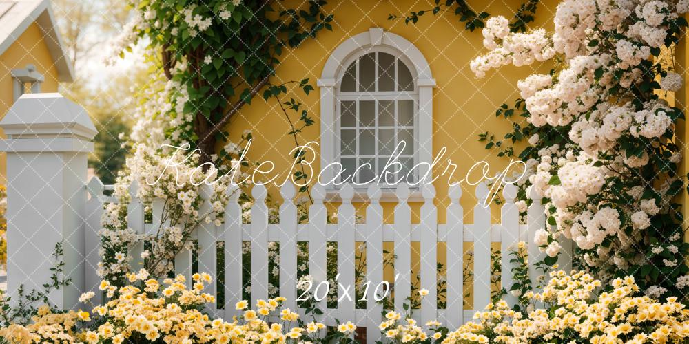 Kate Spring Floral Yellow Cottage Backdrop Designed by Emetselch