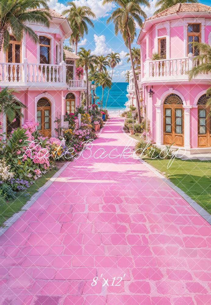 Fondo de Villa de Fantasía de Muñeca de Moda Rosa Playas Designed by Emetselch