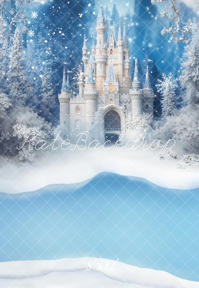 Kate Winter Castle Snow Forest Frozen Backdrop Designed by Emetselch