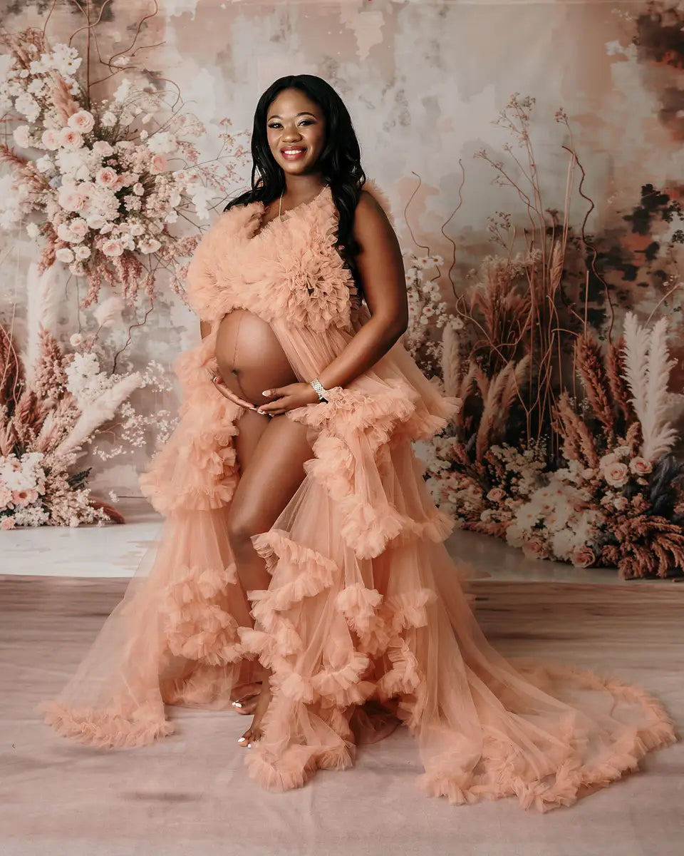 Kate Boho Abstract Art Flower Reed Light Grey Wall Backdrop Designed by Emetselch