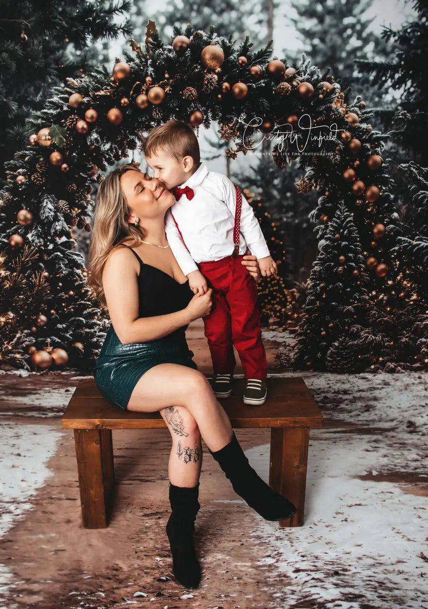 Fondo de Bosque de Arco del Árbol de Navidad Diseñado por Emetselch