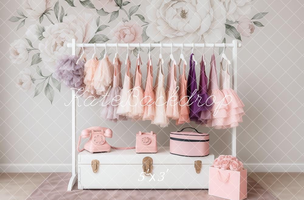 Kate Birthday Floral Pastel Dress Rack Backdrop Designed by Patty Roberts