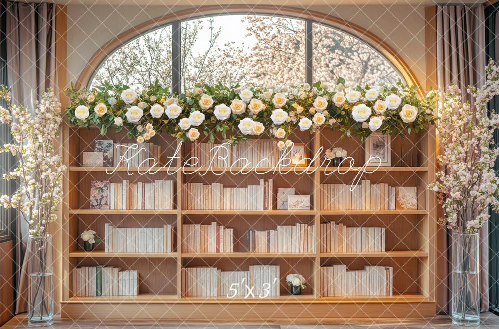 Kate Romantic Flower Arch Bookshelf Window Backdrop Designed by Mini MakeBelieve