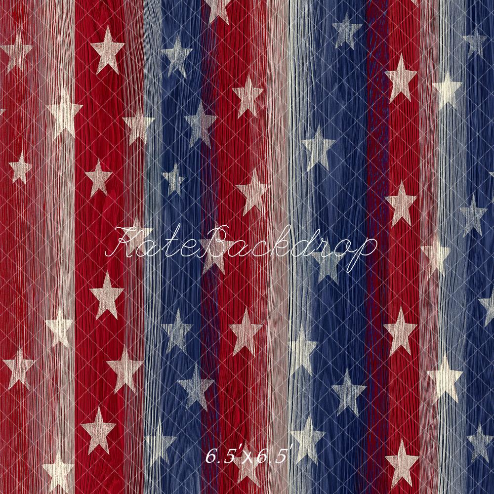 Kate Independence Day Red Blue White Stars Stripes Abstract Texture Backdrop Designed by Angela Miller