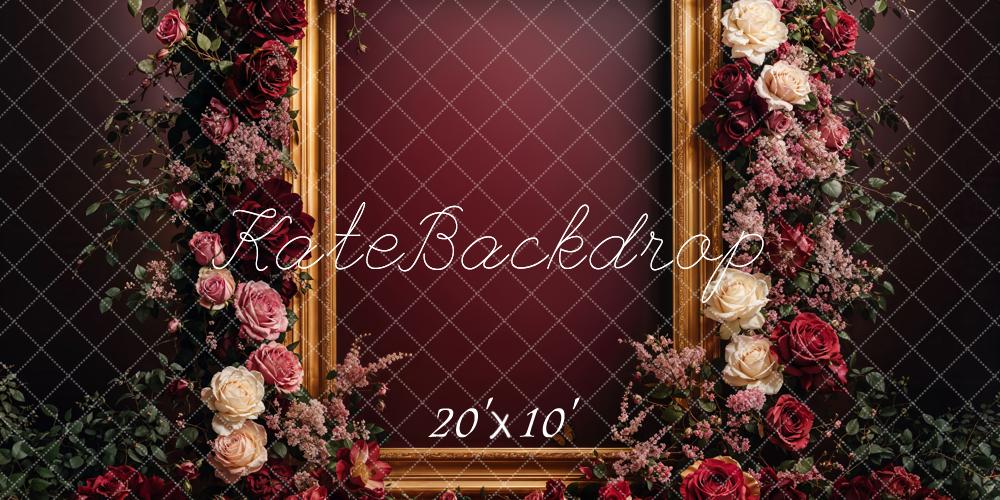 Marco Floral del Día de la Madre Fondo Burdeos Designed by Emetselch