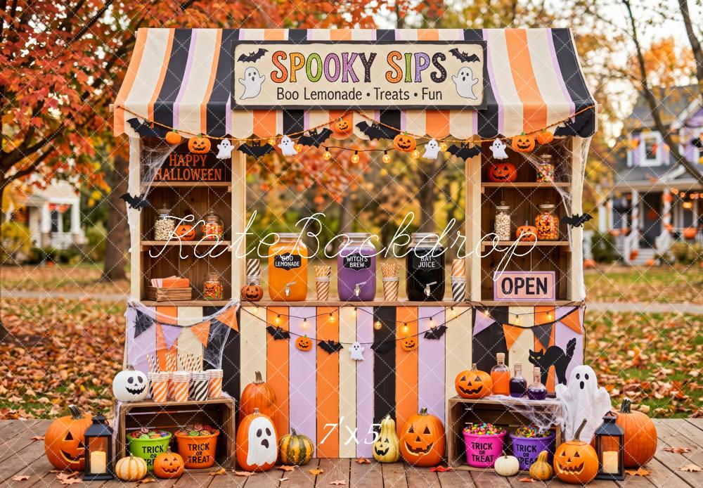 Kate Halloween Spooky Sips Beverage Booth Printed Backdrop Designed by Patty Roberts