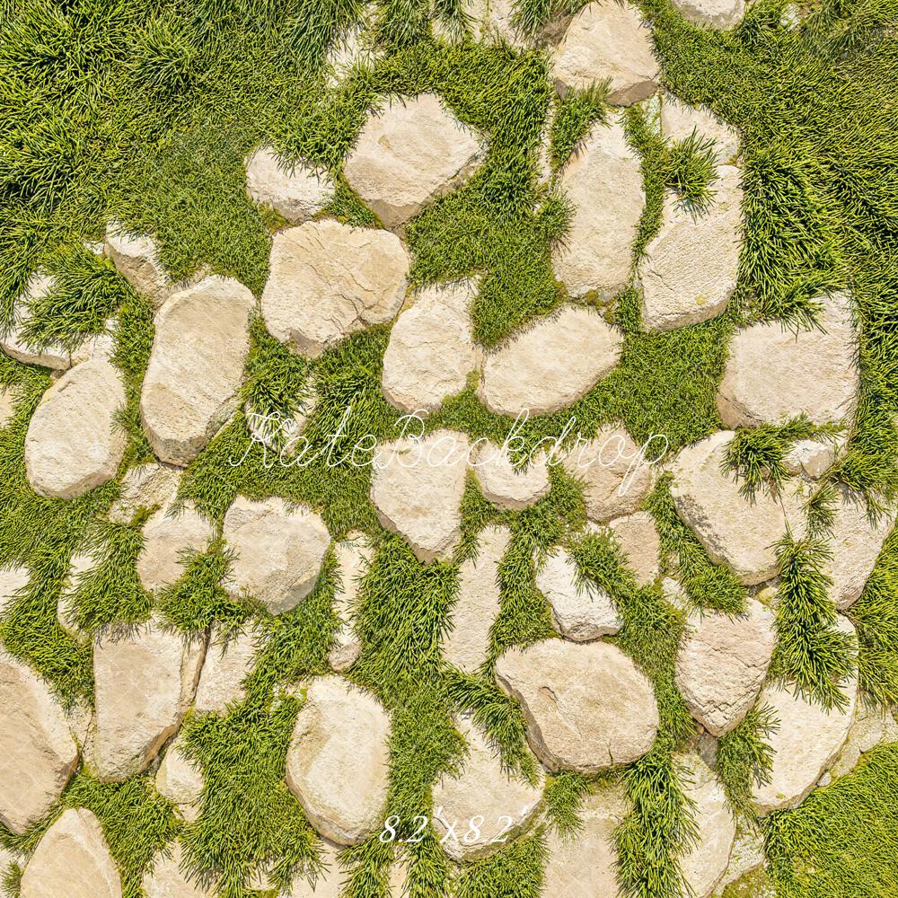 Kate Cobblestone with Green Grass Floor Backdrop Designed by Kate Image