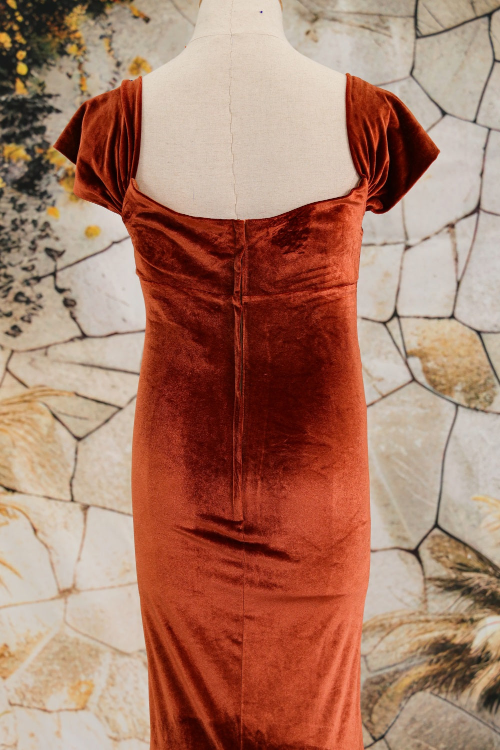 Kate Velvet V-neck Tailed Custom Maternity Photoshoot Gowns