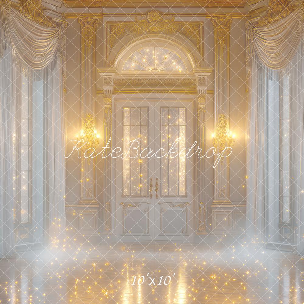 Kate Fantasy Sparkling Golden Retro Room Backdrop Designed by Mini MakeBelieve