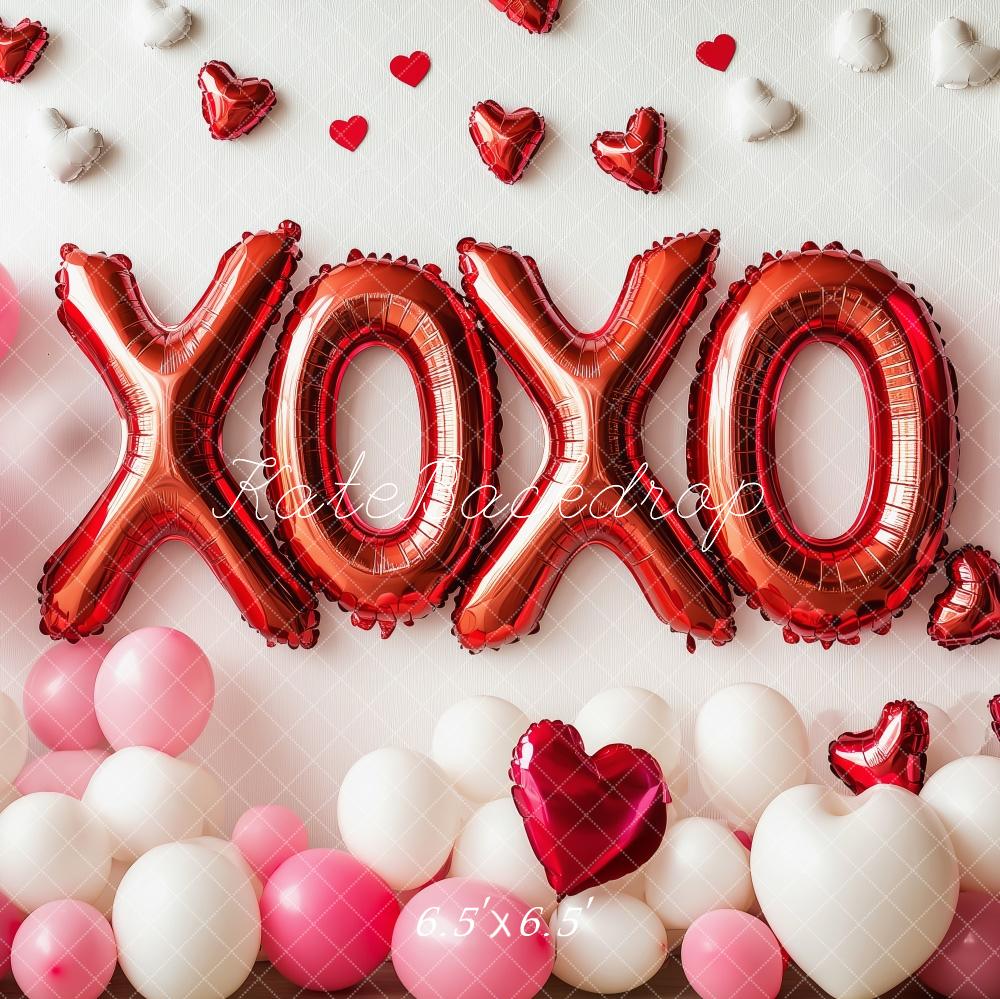 Kate Valentine's XOXO Heart Balloons Backdrop for Photography Designed by Patty Roberts