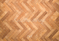 Kate Herringbone Pattern Wooden Floor Printed Backdrop Designed by Kate Image
