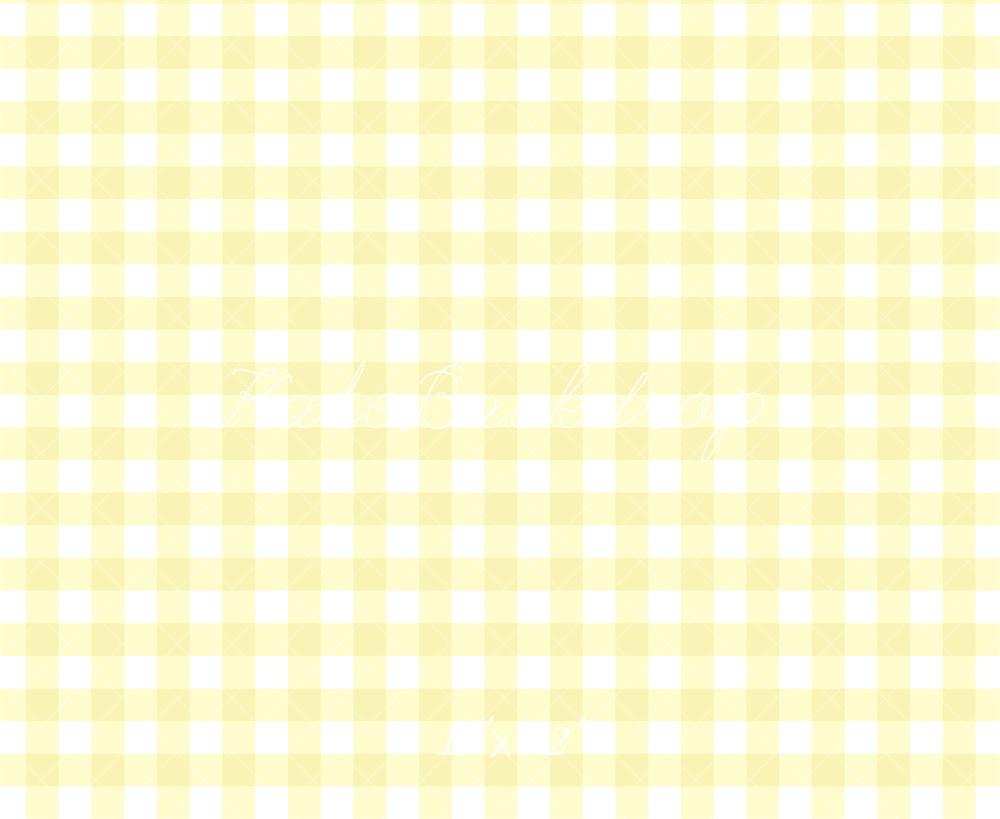 Kate Yellow Gingham Pattern Backdrop Designed by Mandy Ringe Photography