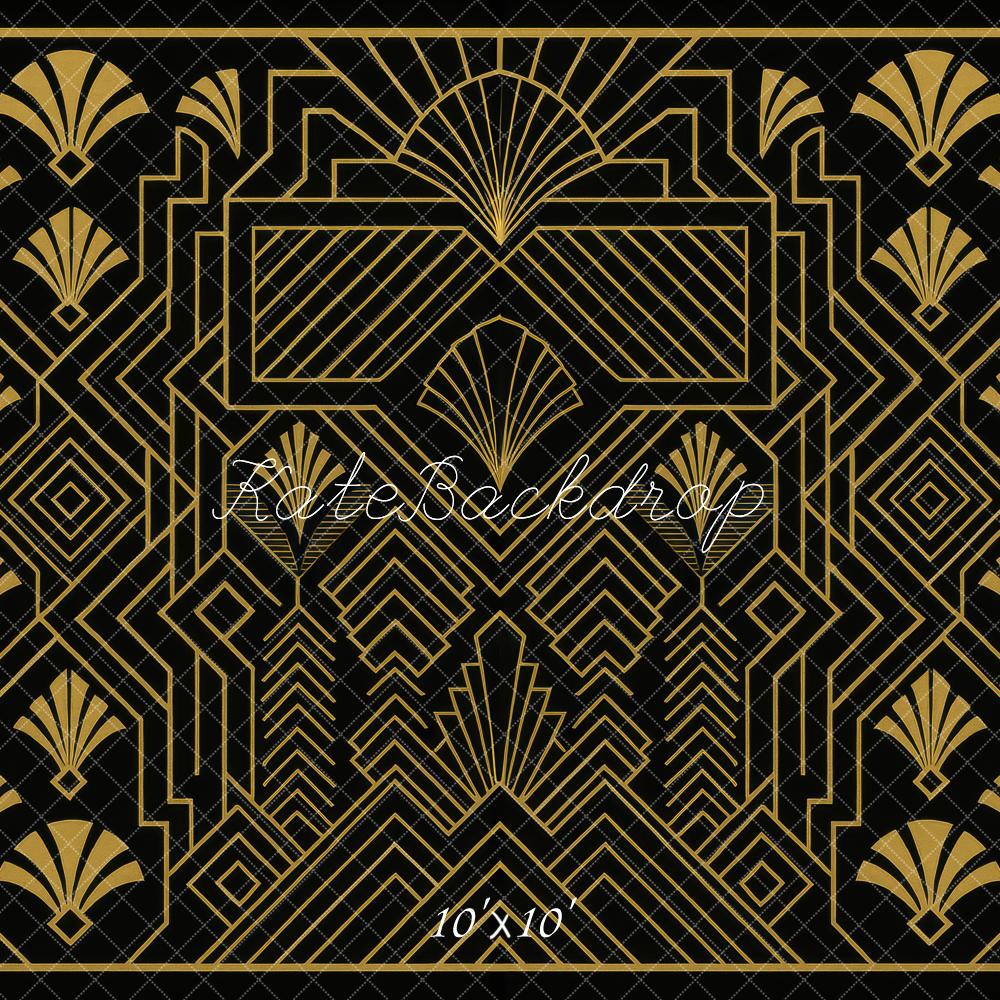 Fondo de pared negro geométrico Art Deco diseñado por Mini MakeBelieve