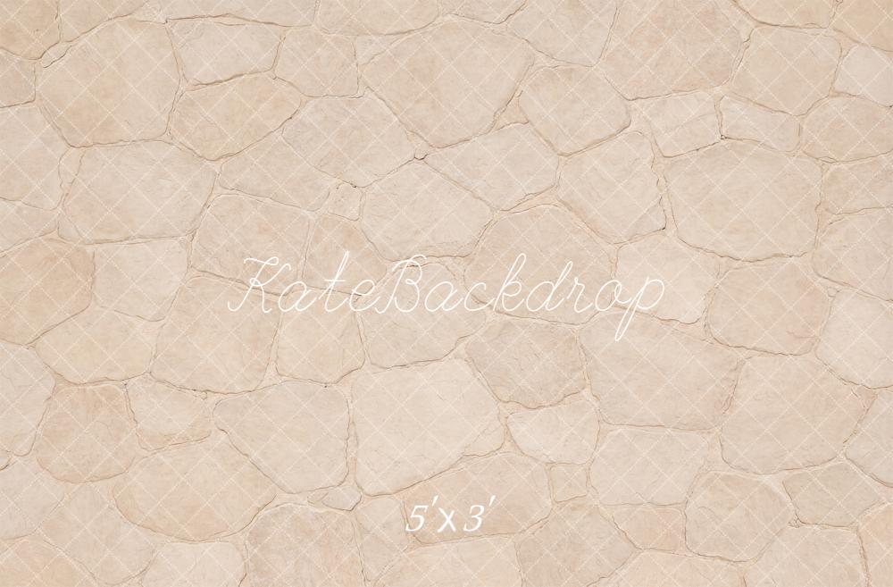 Kate Beige Cobblestone Floor Printed Backdrop Designed by Emetselch