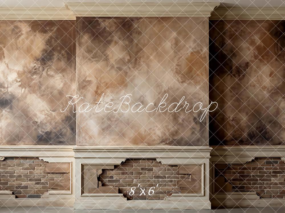 Kate Vintage Wall Brown Exposed Brick Printed Backdrop Designed by Mini MakeBelieve