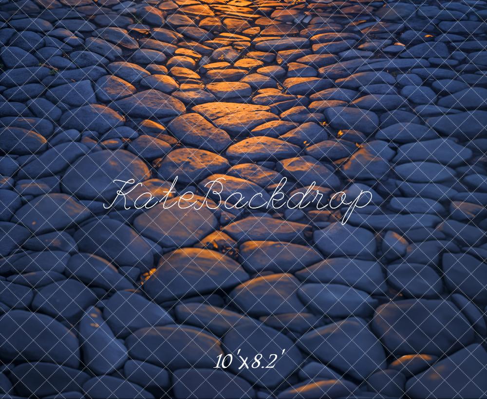 Donkere Stenen Pad Vloer Foto Achtergrond