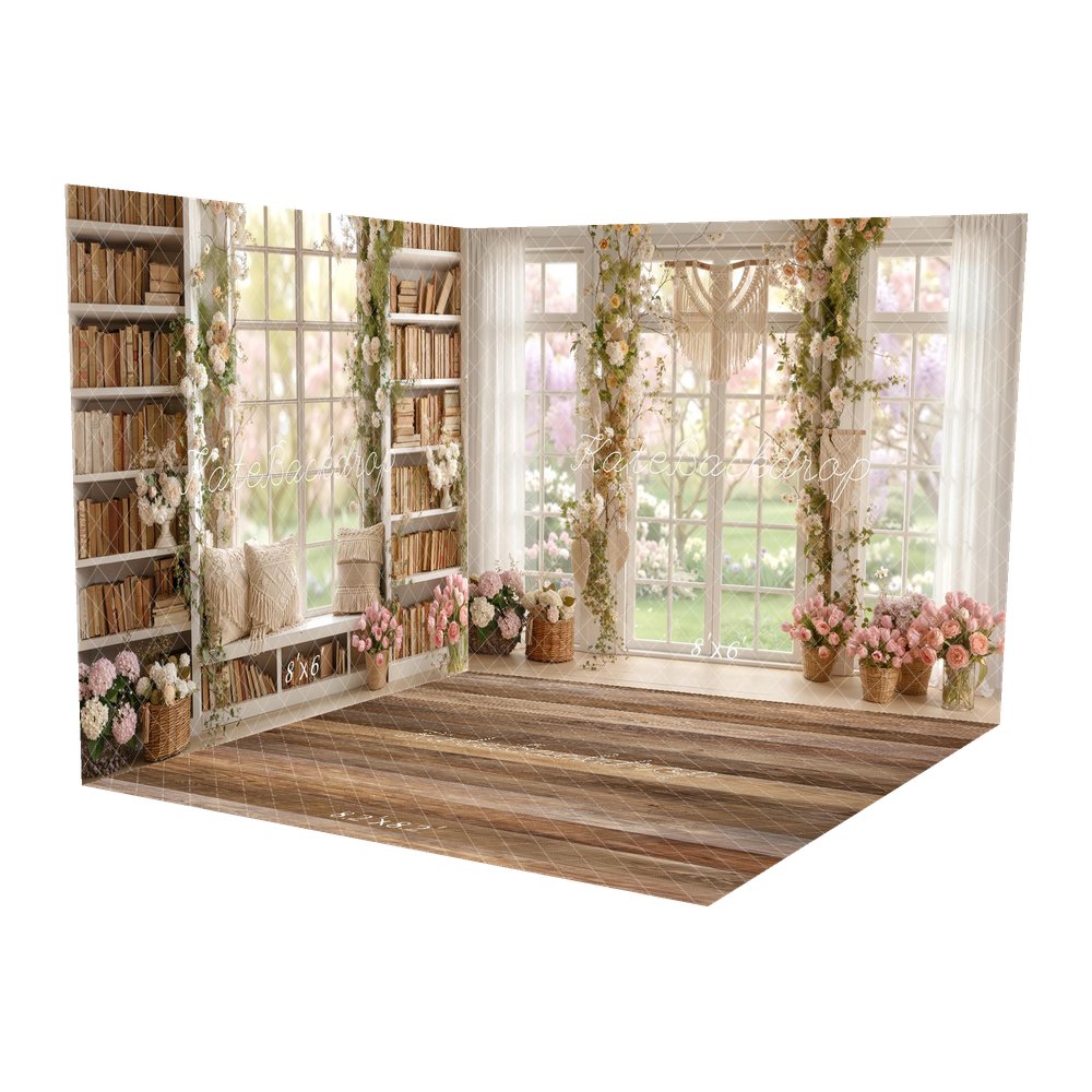 Kate Flower Arch Window Macrame Baskets Backdrop Room Set