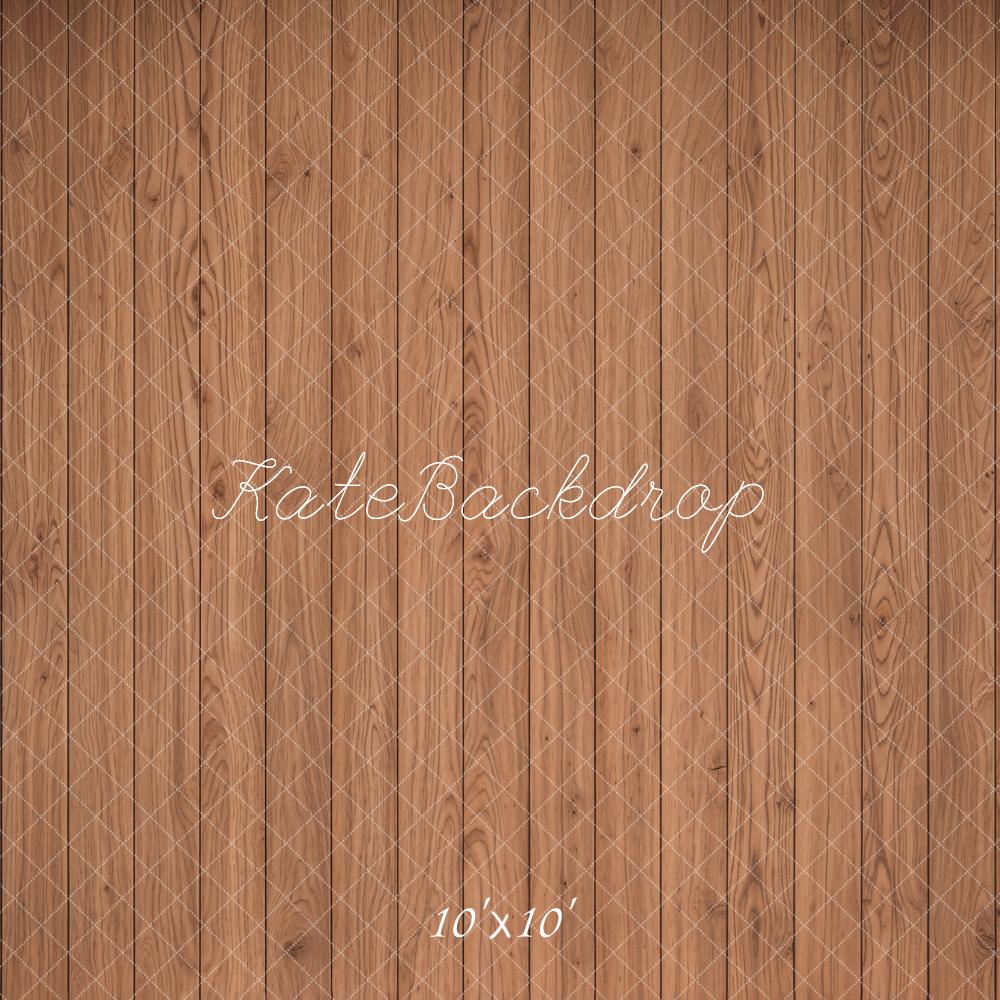 Kate Brown Wood Plank Wall Printed Backdrop Designed by Kate Image