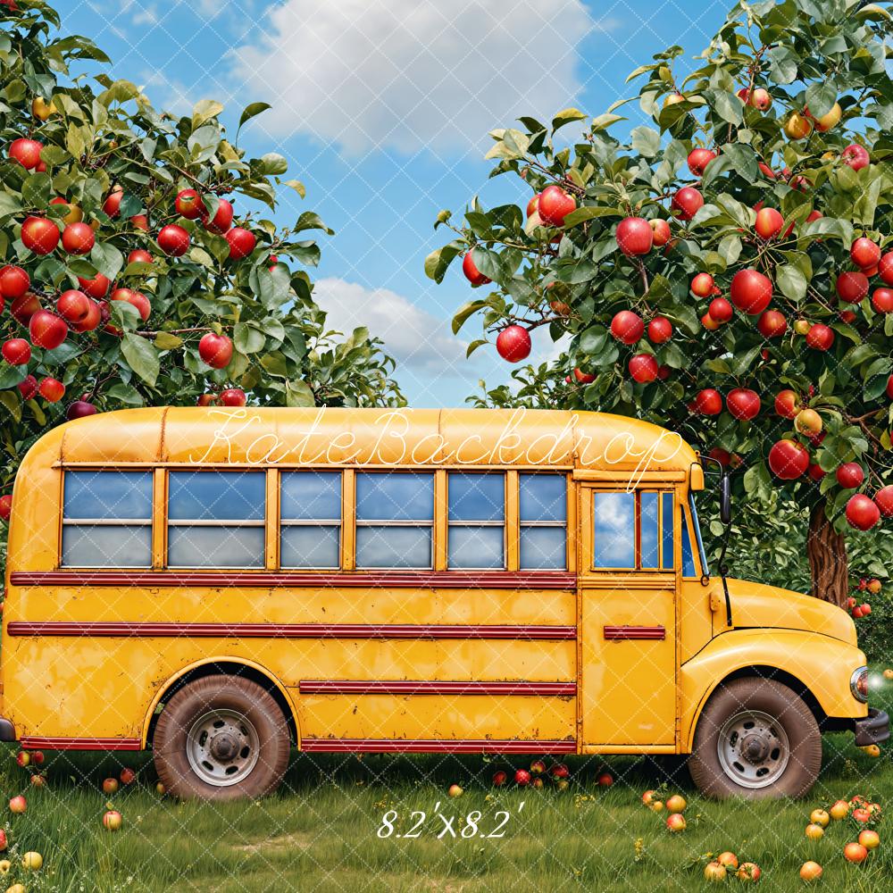 Kate School Bus Apple Orchard Backdrop Designed by Emetselch