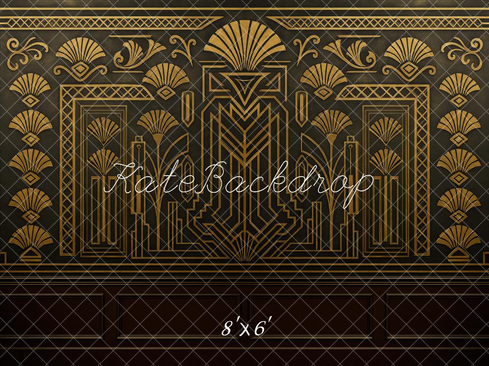 Kate Art Deco Gold Pattern Wall Backdrop Designed by Mini MakeBelieve