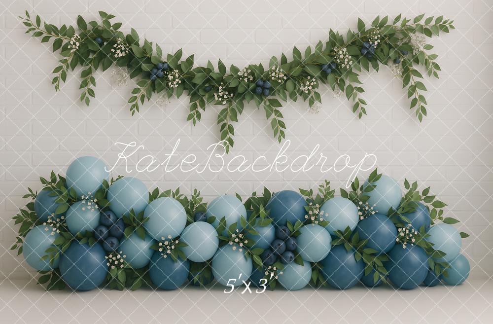 Cake Smash Blauwe Ballon Garland Foto Achtergrond Designed by Ashley Paul