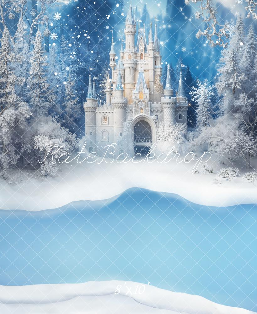 Kate Winter Castle Snow Forest Frozen Backdrop Designed by Emetselch