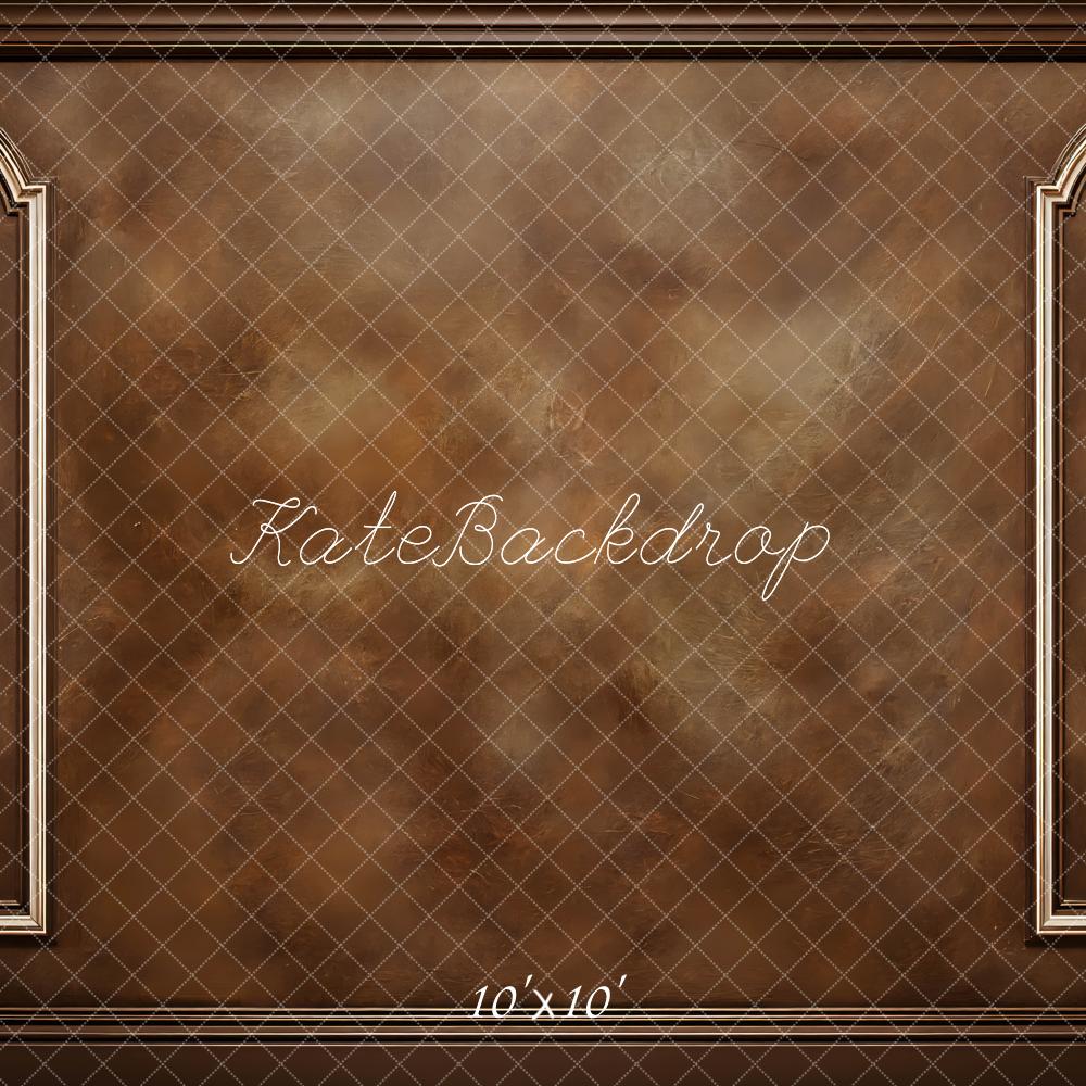 Kate Fine Art Brown Retro Wall Arched Panel Printed Backdrop Designed by Mini MakeBelieve