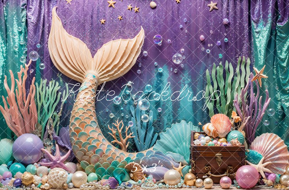 Kate Mermaid Underwater Fantasy Treasure Chest Backdrop Designed by Emetselch
