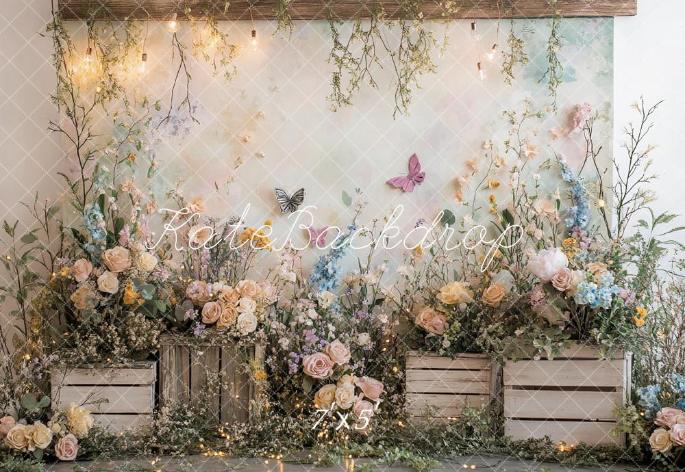 Fondos de Mariposa de Jardín de Flores Silvestres de Primavera Diseñado por Ashley Paul