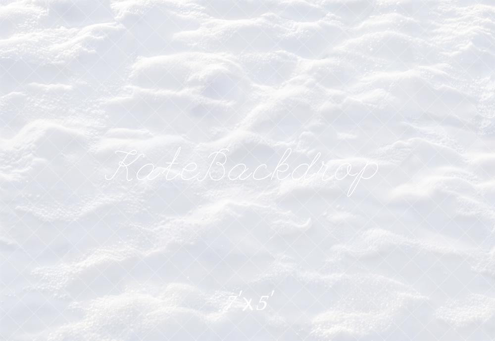 Kate Winter Snow Texture White Floor Printed Backdrop Designed by Kate Image