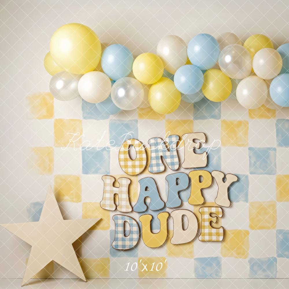 Kate Happy Dude Birthday Balloon Arch Printed Backdrop Designed by Patty Roberts