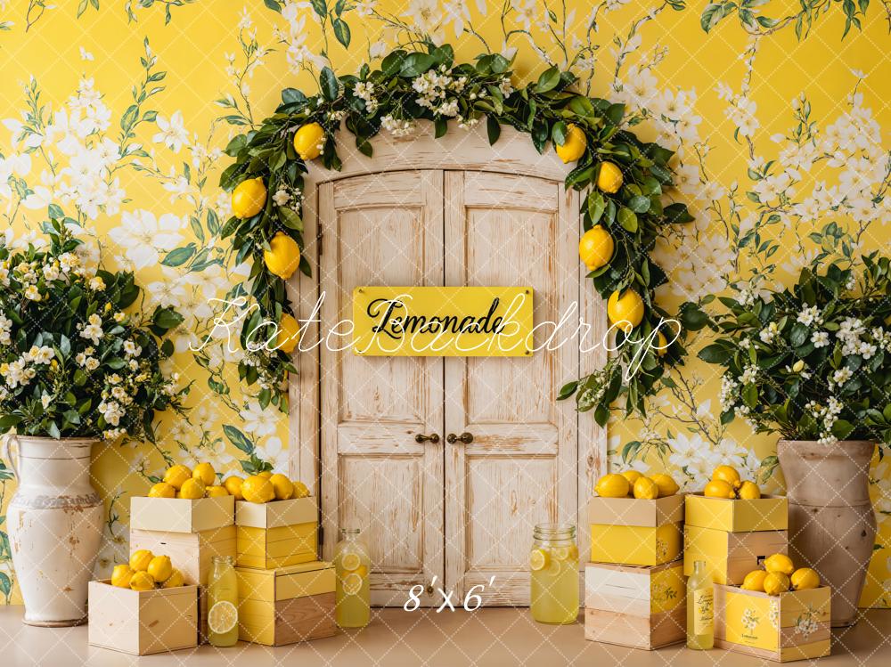 Kate Summer Lemon Floral Arch Backdrop Designed by Emetselch
