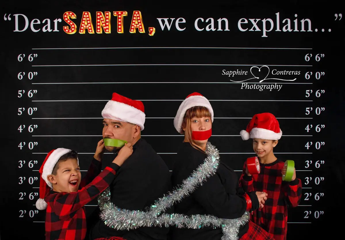 Kate Dear Santa Black Abstract Studio Backdrop for Photography