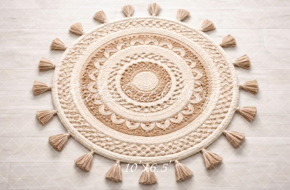 Kate Boho Round Crochet Rug Floor Printed Backdrop Designed by Vertigo Productions