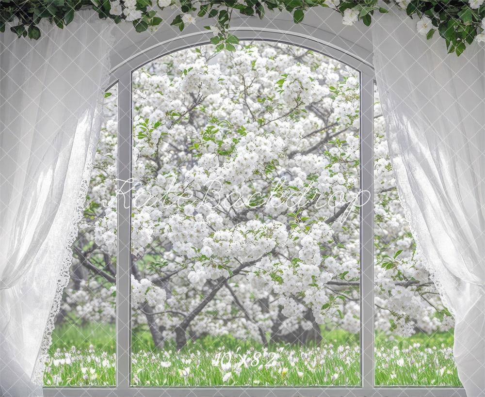 Kate Spring Cherry Blossom Arch Window Backdrop Designed by Mini MakeBelieve