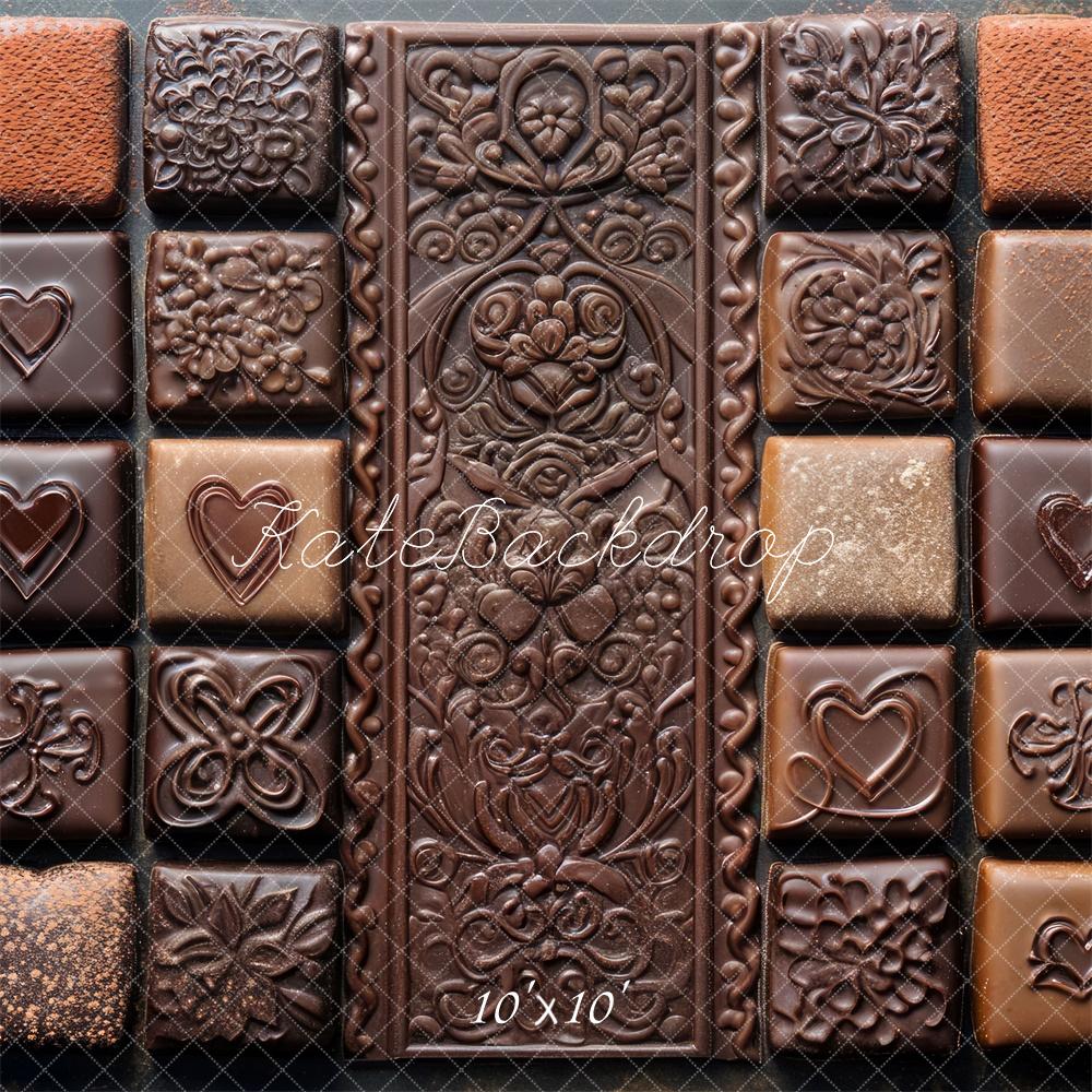 Kate Chocolate Pattern Dessert Floor Backdrop Designed by Mini MakeBelieve